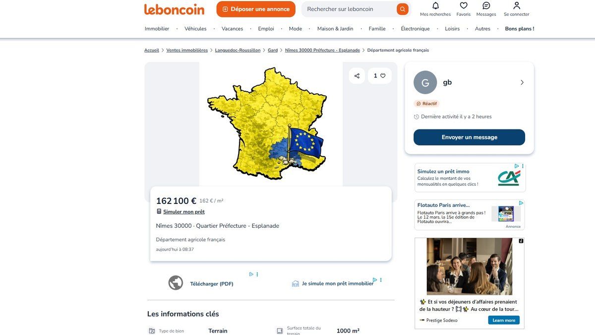 Une vente surprise sur Leboncoin : le département du Gard en péril