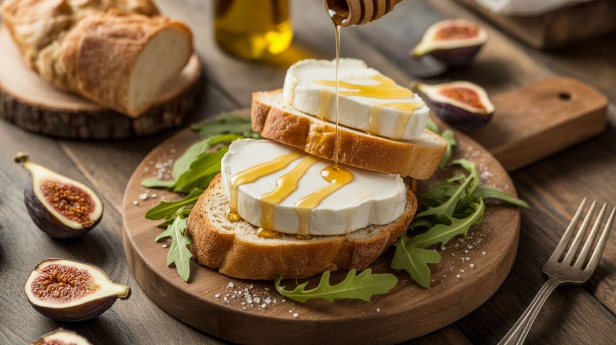 Savourez la tartine figue-chèvre chaud et miel, un délice estival