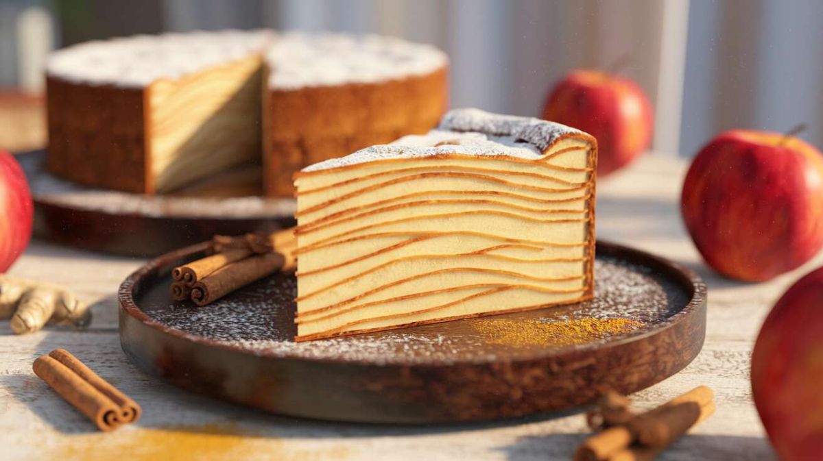 Gâteau invisible aux pommes et épices douces, un dessert léger et fondant à souhait