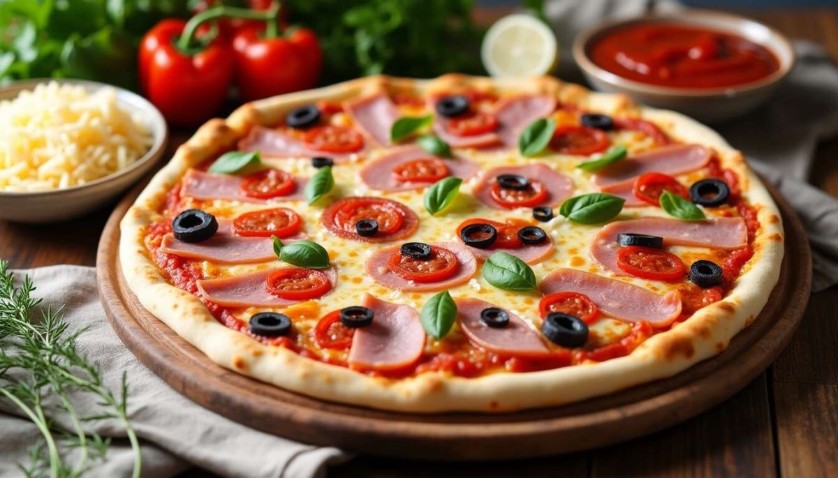 Pizza au jambon et aux poivrons : la recette savoureuse