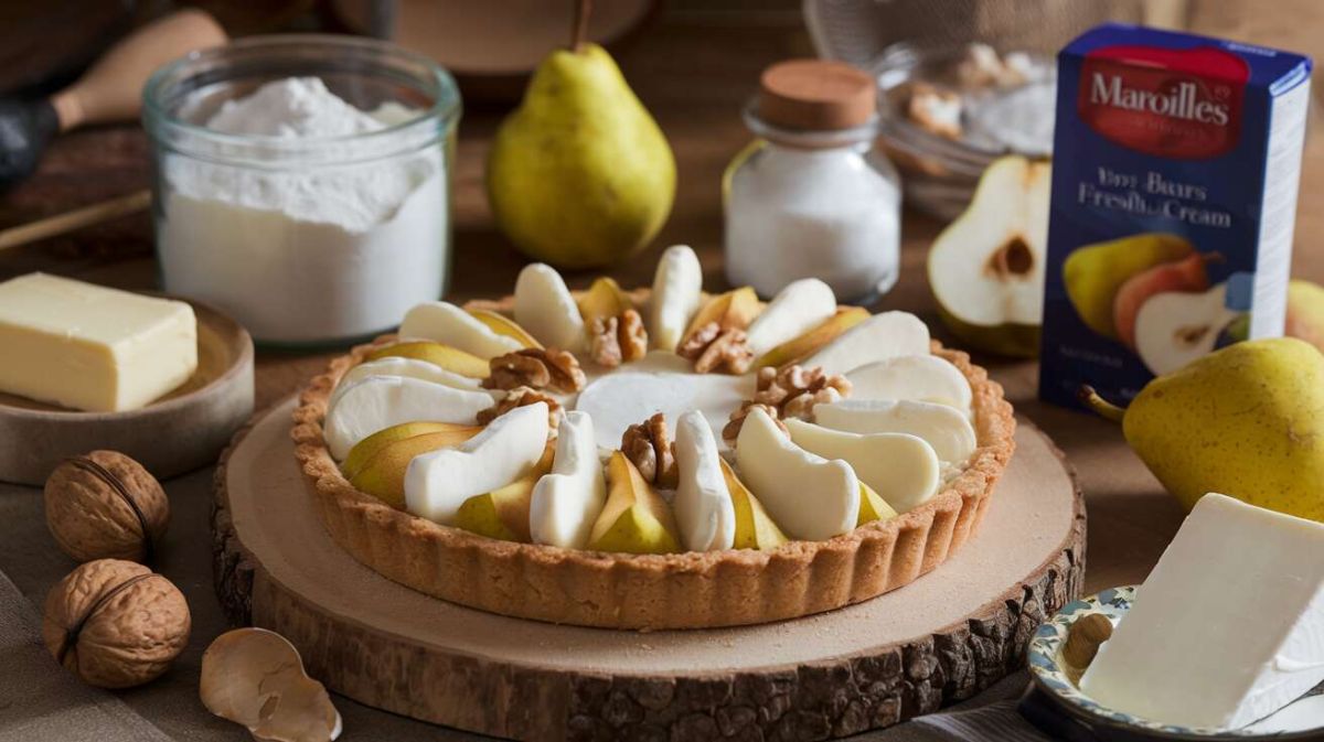 Tarte poires, noix et maroilles : un délice à savourer