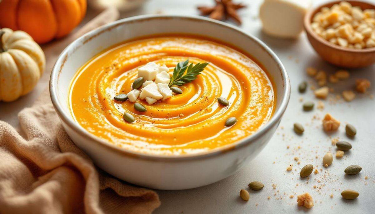 Une douce évasion automnale : la recette du velouté de butternut au chèvre