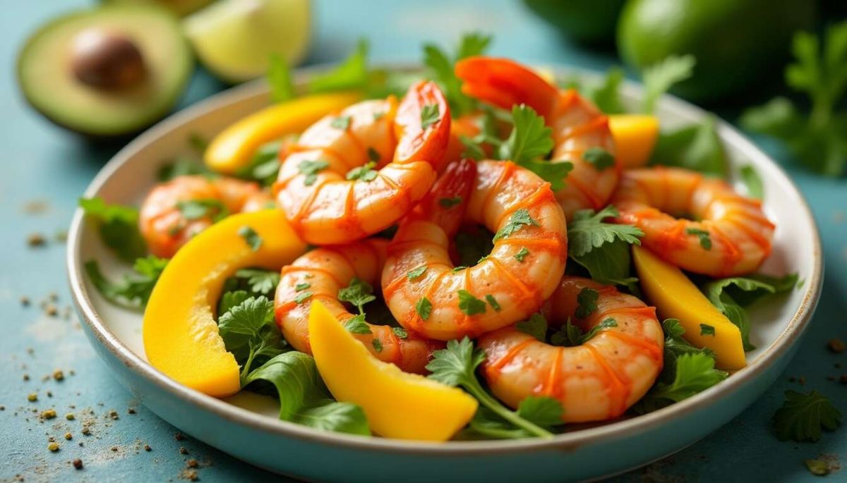 Éveillez vos papilles avec une salade de gambas et mangues