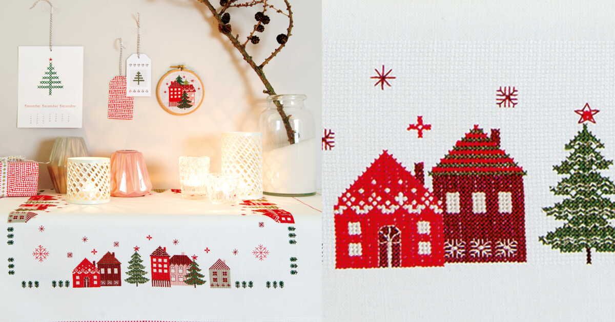 La magie des nappes de Noël brodées