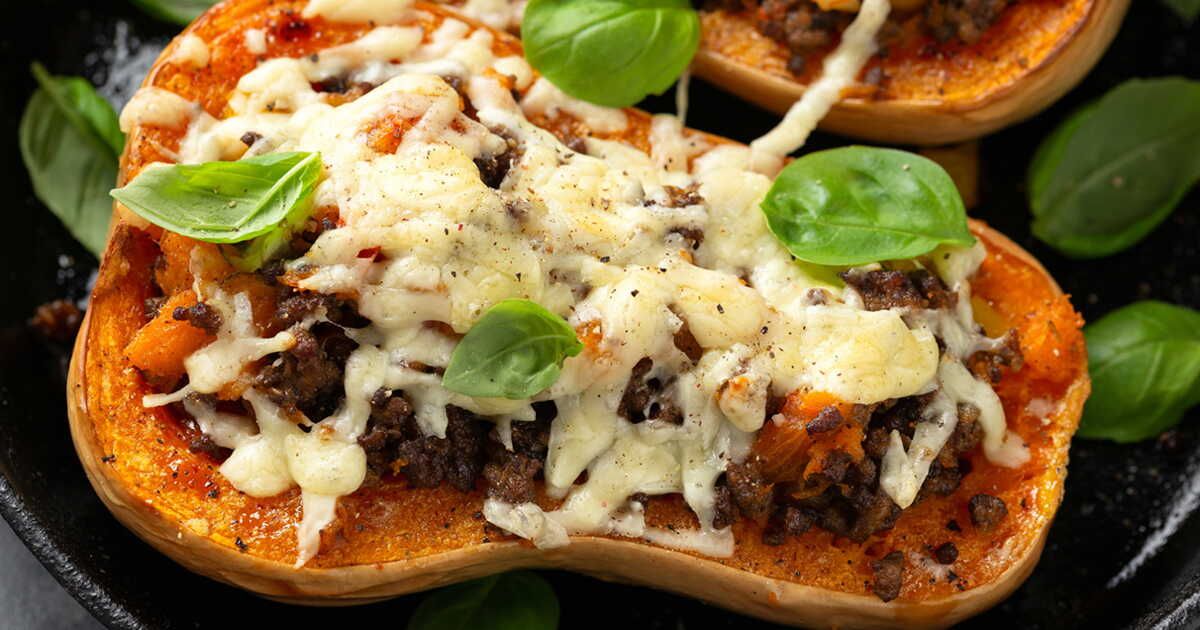 Un régal du soir : butternut farcie à la bolognaise pour toute la famille