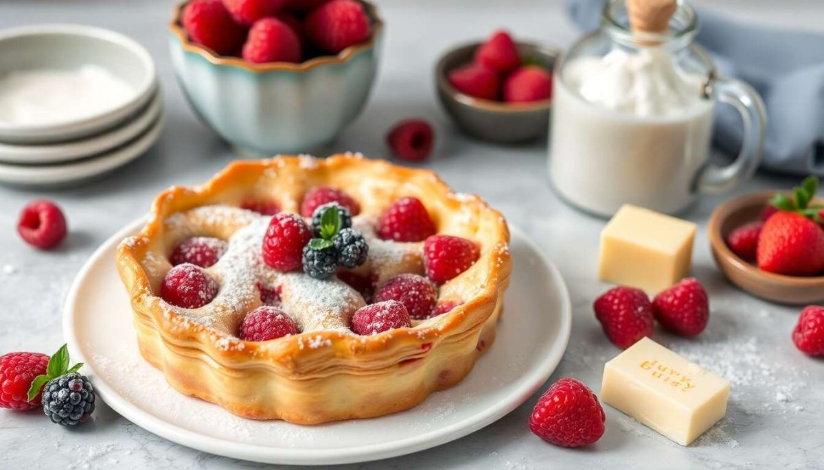 Un clafoutis framboise mascarpone à tomber