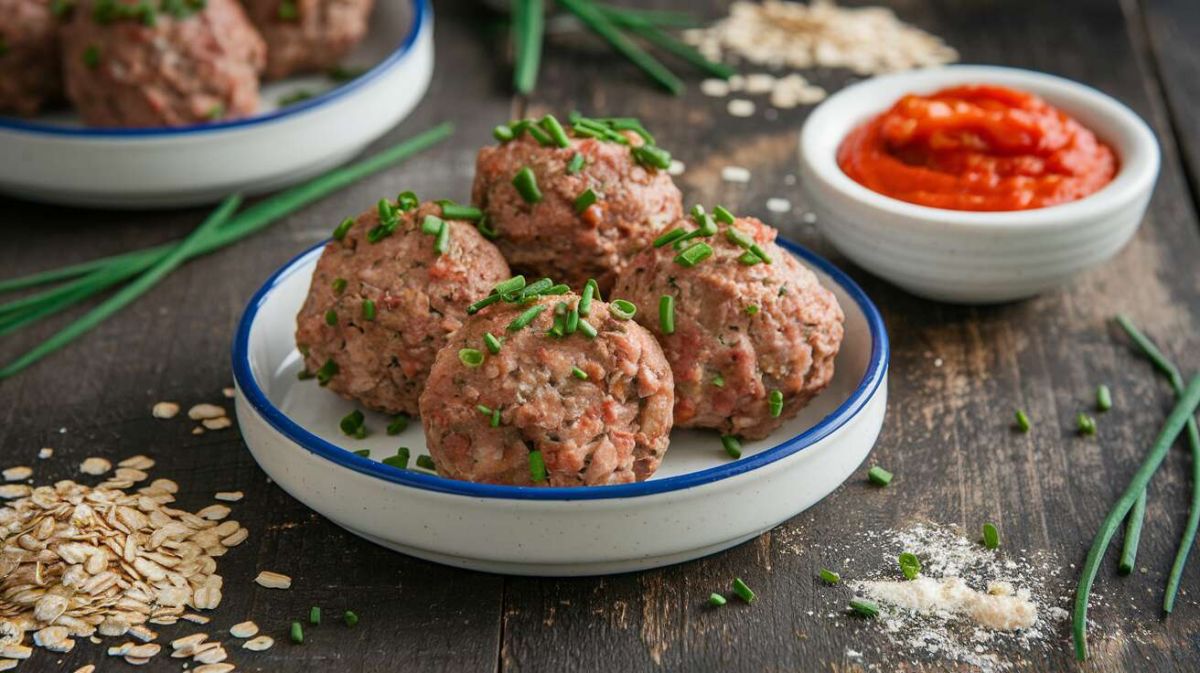Boulettes de bœuf légères à la tomate, ciboulette et son d'avoine
