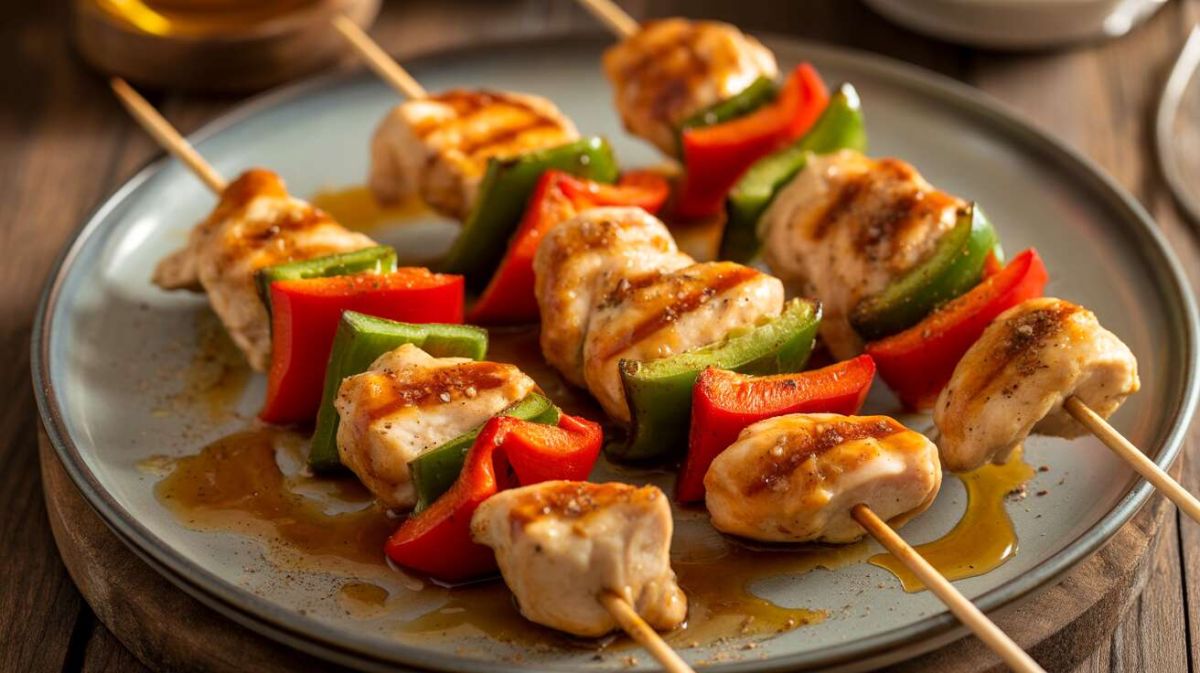 La recette des brochettes de poulet et poivrons marinés pour vos barbecues