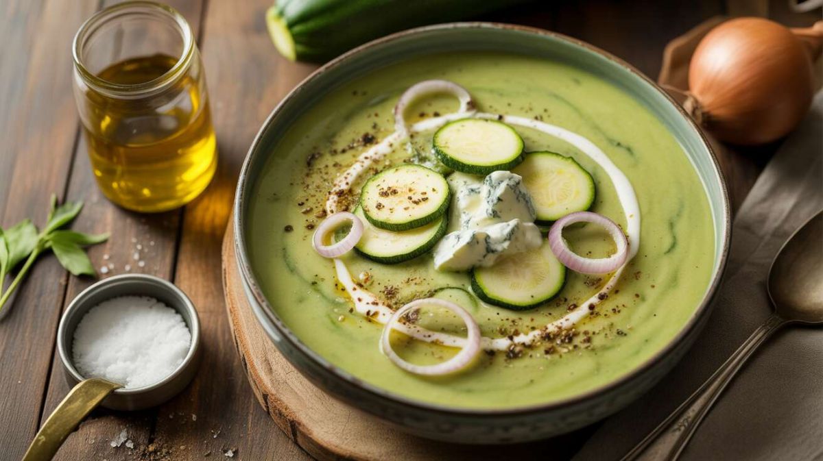 Velouté de courgettes à la crème de bleu : un délice réconfortant