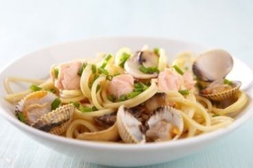 Savoureux spaghetti à la crème de vodka et coques