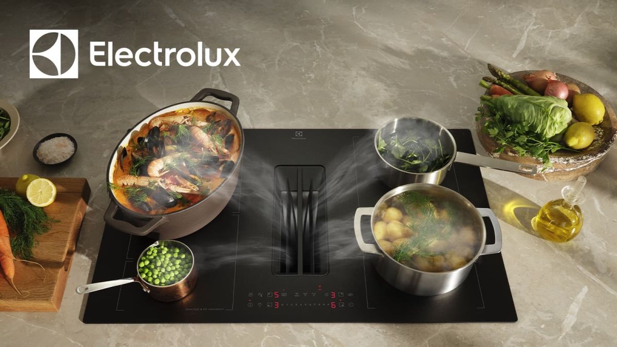 Une plaque de cuisson aspirante au design élégant en promotion durant les soldes
